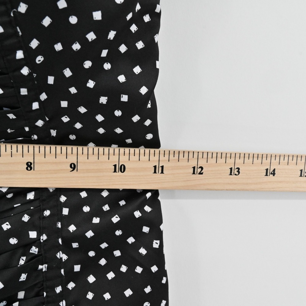 Vtg Y2k Guess Pin Up‎ Dress Size 0 Rockabilly Polka Dot Retro Black White Ruched - Picture 6 of 16